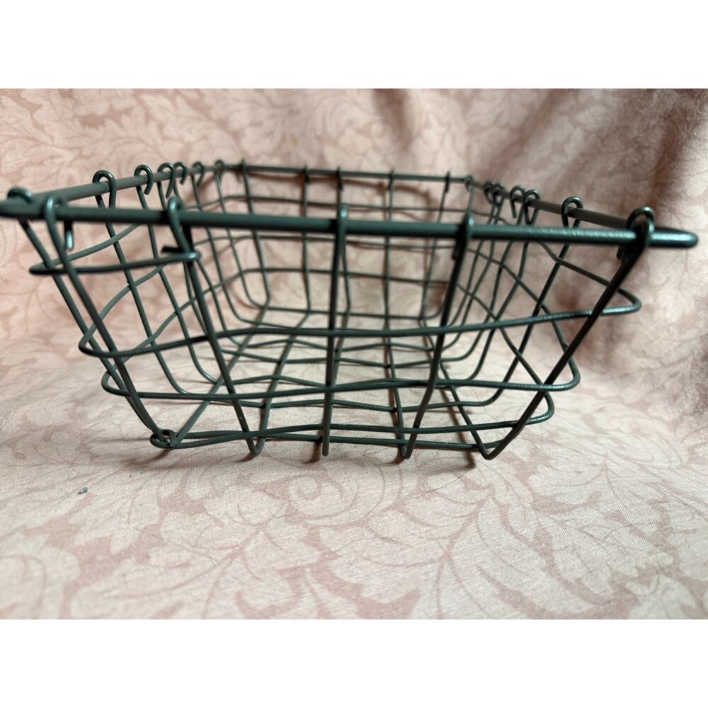 Primitive Free Form Wire 11" Basket Rectangular Industrial Farmhouse Style Set 2